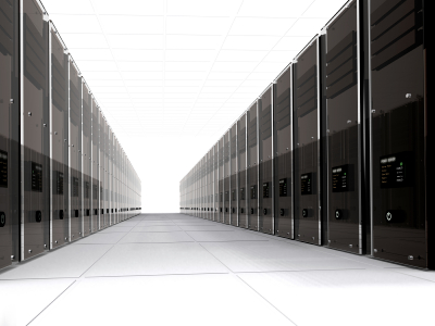 3d computer servers in perspective 3d computer servers in perspective over a white background